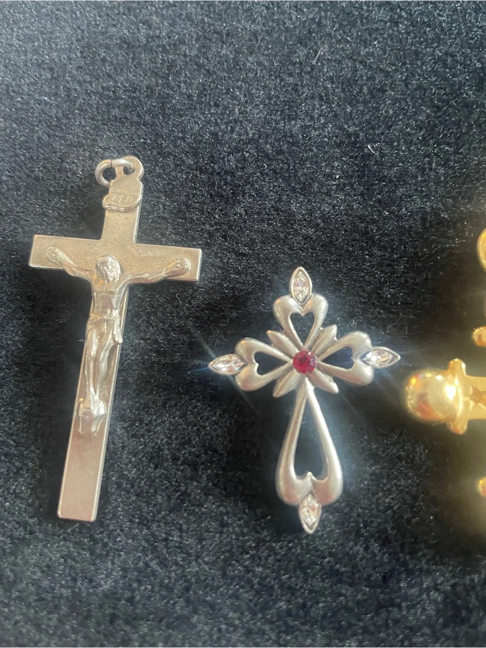 Lot of 3 Elegant vintage Cross Pendants Trio